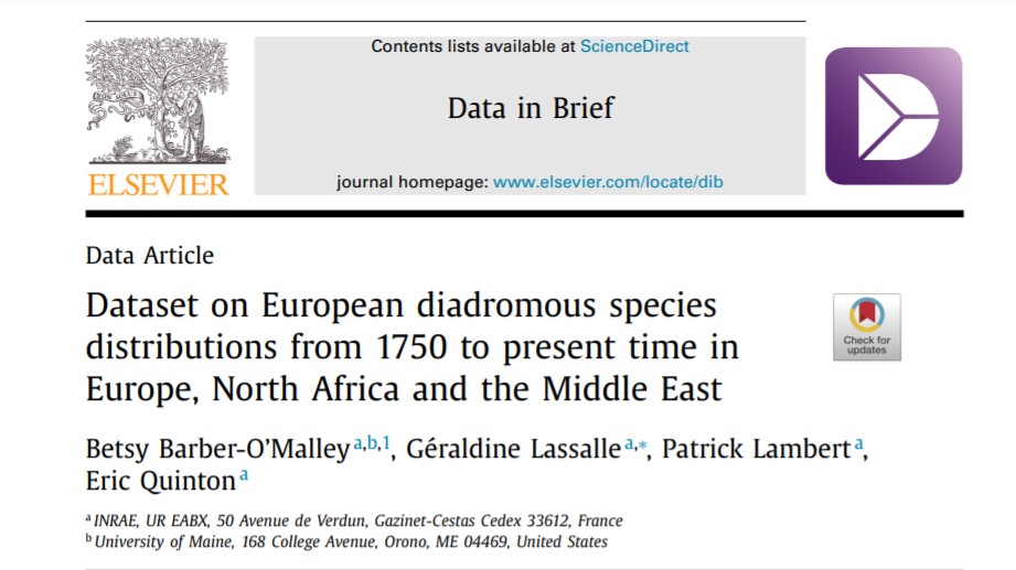 New publication! Dataset on European diadromous species distributions